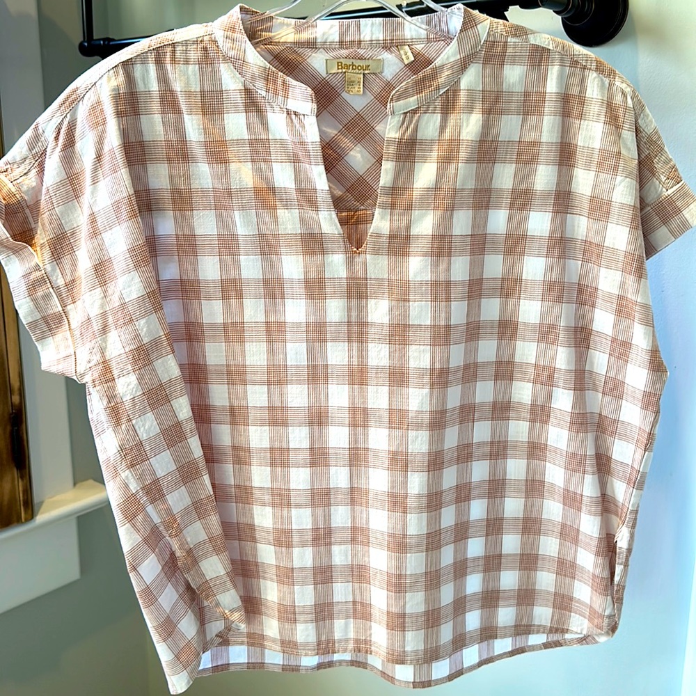 Barbour cropped short sleeve top sz 10